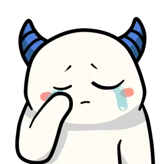 😢 crying, emoji, sad, cute, monster, devil telegram sticker