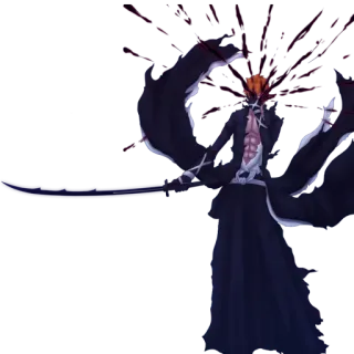 😠 Ichigo Kurosaki Bleach anime, sword, hollow, shinigami telegram sticker