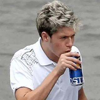 🌙 person, mann, trinken, getränk, polohemd, energy drink telegram sticker