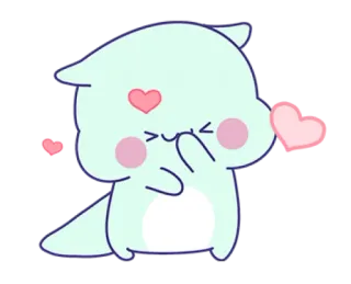💗 Dibujo animado, Animal, Lindo, Corazón, Gesto ofensivo, Sticker telegram sticker