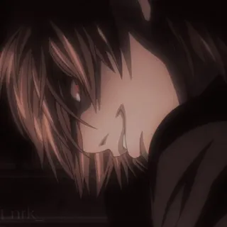 😈 Light Yagami Death Note Anime, Cattivo, Antieroe, Manga, Oscuro, Light Yagami telegram sticker
