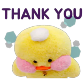 🐣 THANK YOU thank you, duck, cute, greeting, plush, toy telegram sticker