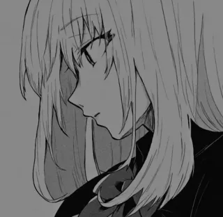 🧧 动漫, 女孩, 漫画, 角色, 金发, 悲伤 telegram sticker