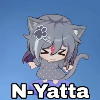 😣 N-Yatta อนิเมะ, สาวหูแมว, น่ารัก, จิบิ whatsapp sticker