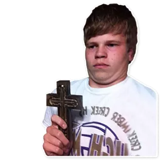 😖 cross, religion, christianity, religious, boy telegram sticker