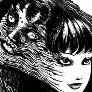 🕸 horror, manga, scary, portrait, face, art telegram sticker