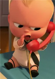 📞 Boss Baby The Boss Baby Baby, Chef, Cartoon, Telefon, Anzug whatsapp sticker