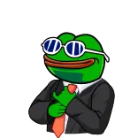 🤵 Pepe the Frog Meme, Ếch, Bộ com lê, Kính, Internet, Phim hoạt hình whatsapp sticker