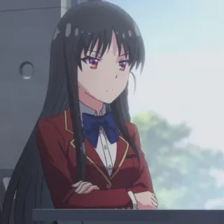 😑 Horikita Suzune Classroom of the Elite anime, school uniform, girl, classroom of the elite, horikita suzune telegram sticker