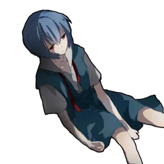😔 Rei Ayanami Neon Genesis Evangelion Anime, Rei Ayanami, Evangelion, Manga, Dessin animé telegram sticker