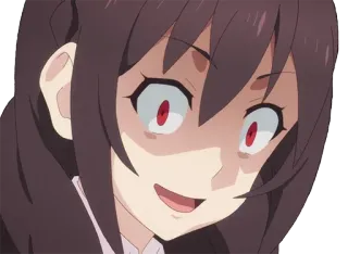 😦 anime, mulher, assustada, nervosa, konosuba, yunyun telegram sticker