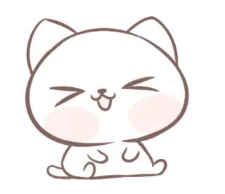 😆 gato, fofo, animal, gatinho, feliz, desenho animado whatsapp sticker