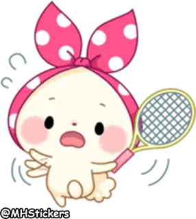 😠 @MHStickers sticker, lindo, dibujos animados, tenis, animal, deporte whatsapp sticker