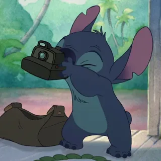 ❣️ Stitch Lilo & Stitch Obcy, Słodki, Aparat, Zdjęcie, Disney telegram sticker