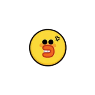 😠 絵文字, 怒り, 漫画, 黄色, 顔 telegram sticker