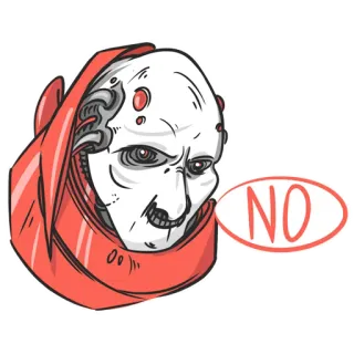 😑 NO nein, wütend, gesicht, rot, illustration whatsapp sticker