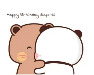 ❤️ Happy Birthday Supriti anniversaire, ours, dessin animé, salutation telegram sticker