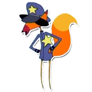 👮‍♀️ anthropomorph, fuchs, polizist, polizei, stern, cartoon, beamter telegram sticker
