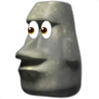 🗿 Моаи, Каменная голова, Остров Пасхи, Эмодзи, Статуя, Смешной, Мем telegram sticker