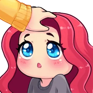 ☺️ Аниме, Милый, Чиби, Каваий, Погладить по голове, Мультфильм telegram sticker