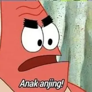 😈 Patrick Star SpongeBob SquarePants Anak anjing! мультфильм, ругательство, оскорбление, спанч боб, патрик стар, мем, щенок telegram sticker
