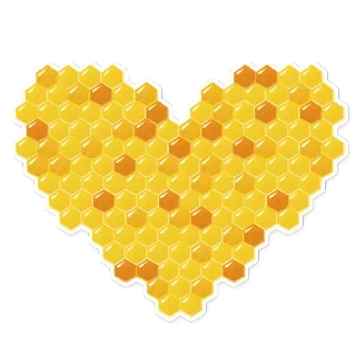 ❤ ハート, ハニカム, はちみつ, 甘い, 愛, 黄色 telegram sticker