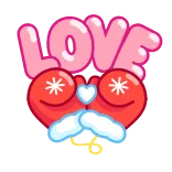 ❤️ LOVE amour, coeur, mignon, Saint-Valentin, salutation, affection telegram sticker