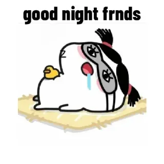 👀 good night frnds boa noite, fofo, amigos, desenho animado, animal telegram sticker