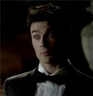 💉 Damon Salvatore The Vampire Diaries 吸血鬼, 达蒙·萨尔瓦托, 吸血鬼日记, 燕尾服, 伊恩·萨默海尔德 telegram sticker