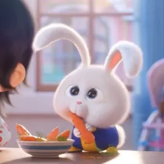 🐰 Snowball The Secret Life of Pets Hase, Häschen, niedlich, Karotte, Tier, Cartoon whatsapp sticker