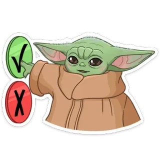 🤨 Baby Yoda Baby Yoda, Grogu, The Mandalorian, Disney, Star Wars, Mème telegram sticker