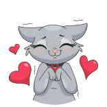 ❤️ gato, amor, corações, fofo, animal, kawaii whatsapp sticker