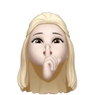 🚹 シー, 静かに, 黙って, しーっ, 口に指, 金髪, アバター whatsapp sticker