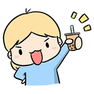 😺 Dessin animé, Bubble tea, Fête, Mignon, Kawaii, Boisson, Joyeux telegram sticker