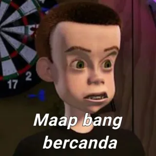 🙏 Maap bang bercanda Sid, Toy Story, excuse, blague telegram sticker