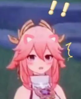 😮 Yae Miko Genshin Impact Anime, Genshin Impact, Yae Miko, Videospiel, Cartoon telegram sticker