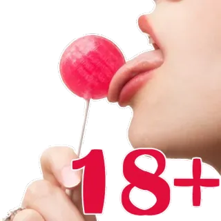 😍 18+ pirulito, lábios, restrição de idade, adulto, doce, maiores de 18 telegram sticker