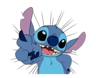 ☝ Stitch Lilo & Stitch Стич, Дисней, средний палец, мультфильм, инопланетянин, оскорбительный whatsapp sticker
