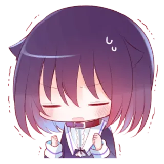 😓 Anime, Gato, Lindo, Chibi, Chica, Kawaii whatsapp sticker