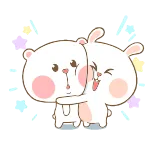 😊 urso, coelho, abraço, fofo, amizade whatsapp sticker