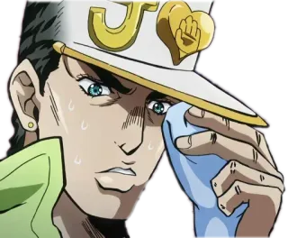 😰 Jotaro Kujo JoJo's Bizarre Adventure Anime, Manga, Sudor, Serio, Guay telegram sticker