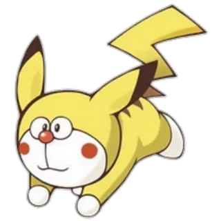🐥 pikachu, doraemon, fusion, anime, cartoon, charakter whatsapp sticker