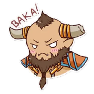 😑 BAKA!! Animé, Personnage, Baka, Cornes telegram sticker
