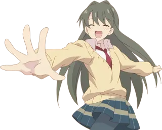 👋 Garota anime, Uniforme escolar, Feliz, Bonita, Alegre telegram sticker