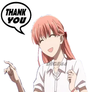 😀 THANK YOU Anime, Grazie, Ragazza, Cartone animato, Carino telegram sticker