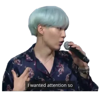 🙃 I wanted attention so kpop, 슈가, 민윤기, 관심, 밈 whatsapp sticker