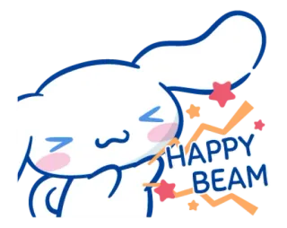 🐰 HAPPY BEAM happy, beam, cute, kawaii, cinnamoroll, sanrio telegram sticker