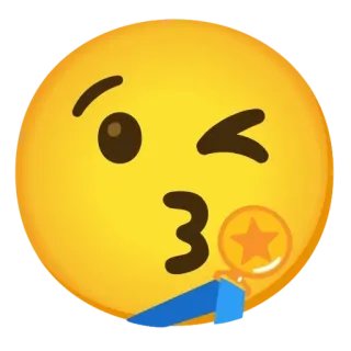 😘 อิโมจิ, จูบ, ขยิบตา, อีโมติคอน, สีเหลือง, หน้า whatsapp sticker