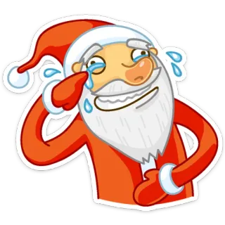 😂 Santa Claus Père Noël, Noël, pleurer, larmes, triste, emoji whatsapp sticker