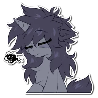 😪 ポニー, 漫画, 動物, ユニコーン, 悲しい telegram sticker
